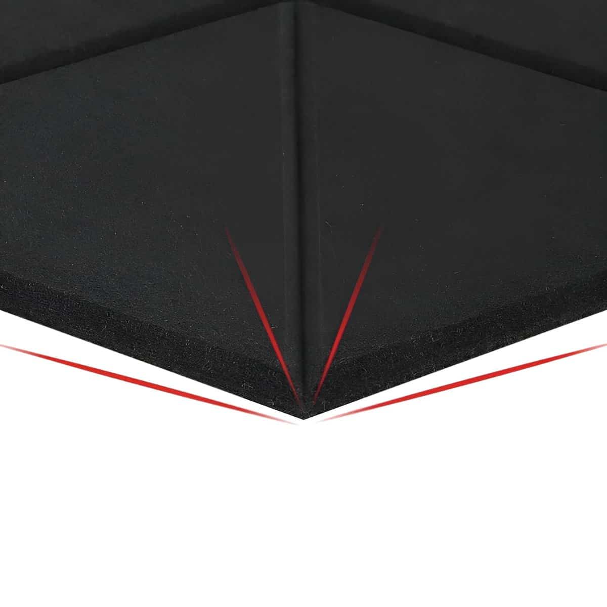 Mousse acoustique noire pour chambre, 17.5cm x 17.5cm, 12 pièces.