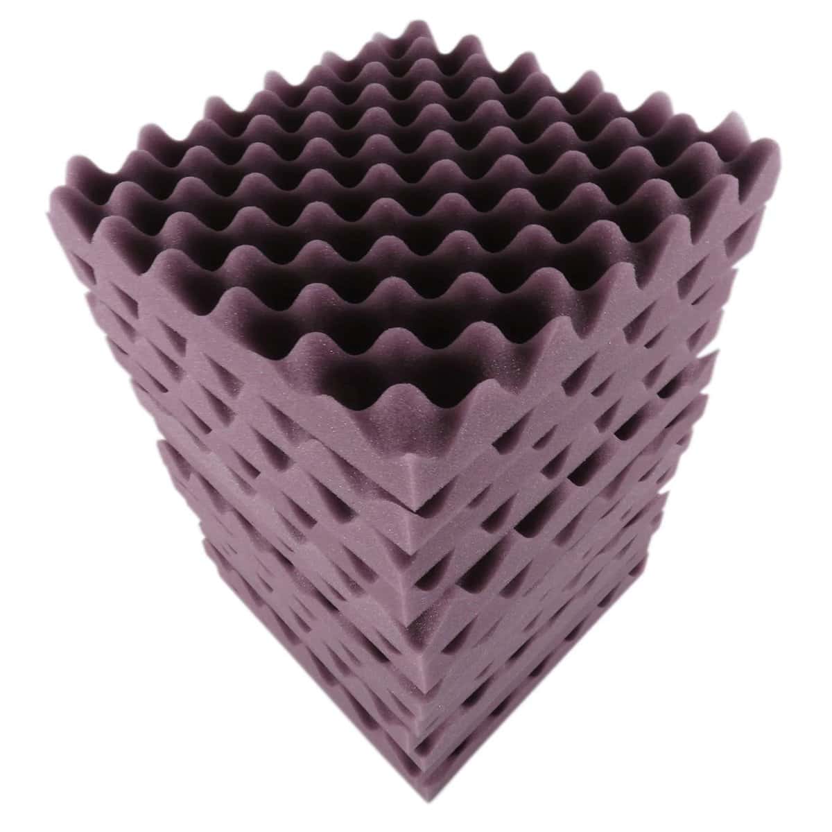 Mousse acoustique alvéolée 30x30x5cm pour isolation sonore.