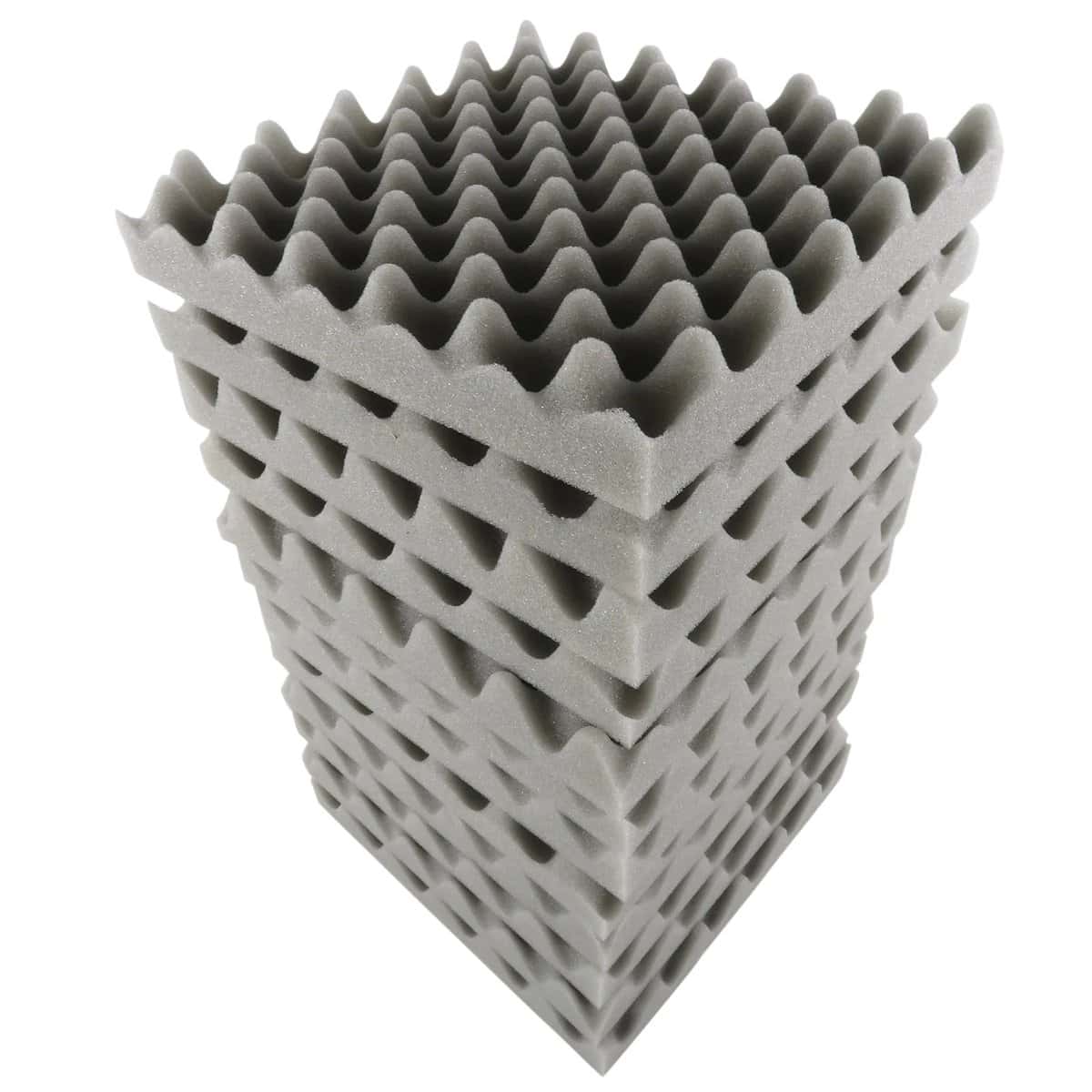 Mousse acoustique alvéolée 30x30x5cm, 12 pièces, pour isolation sonore.