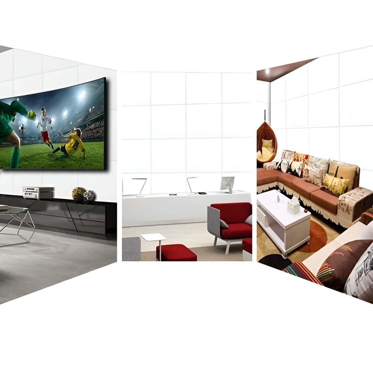 Mousse acoustique blanche pour isolation sonore, 5 pièces, 30x30cm.