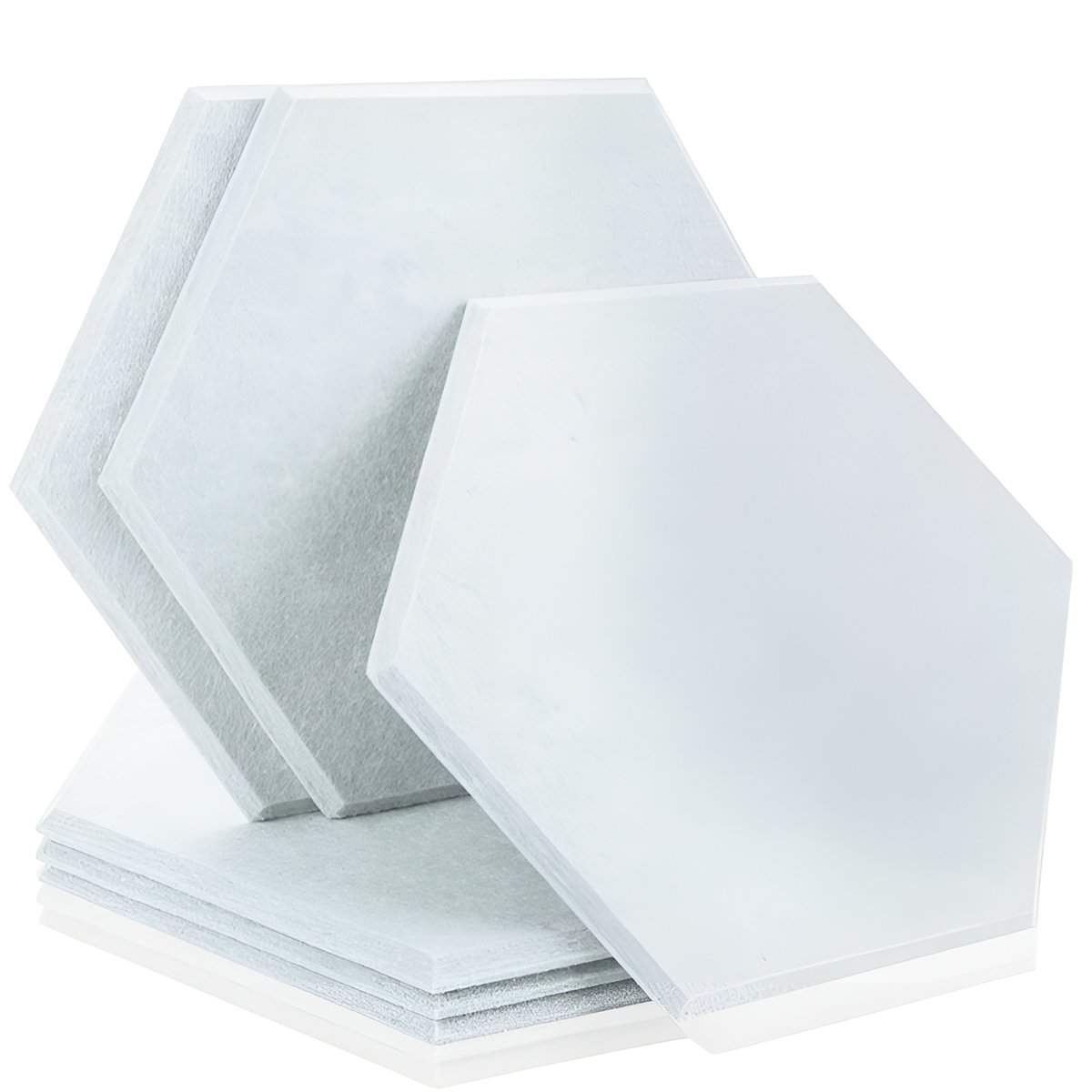 Mousse acoustique hexagonale gris, 6 pièces, 30x26cm, studio.