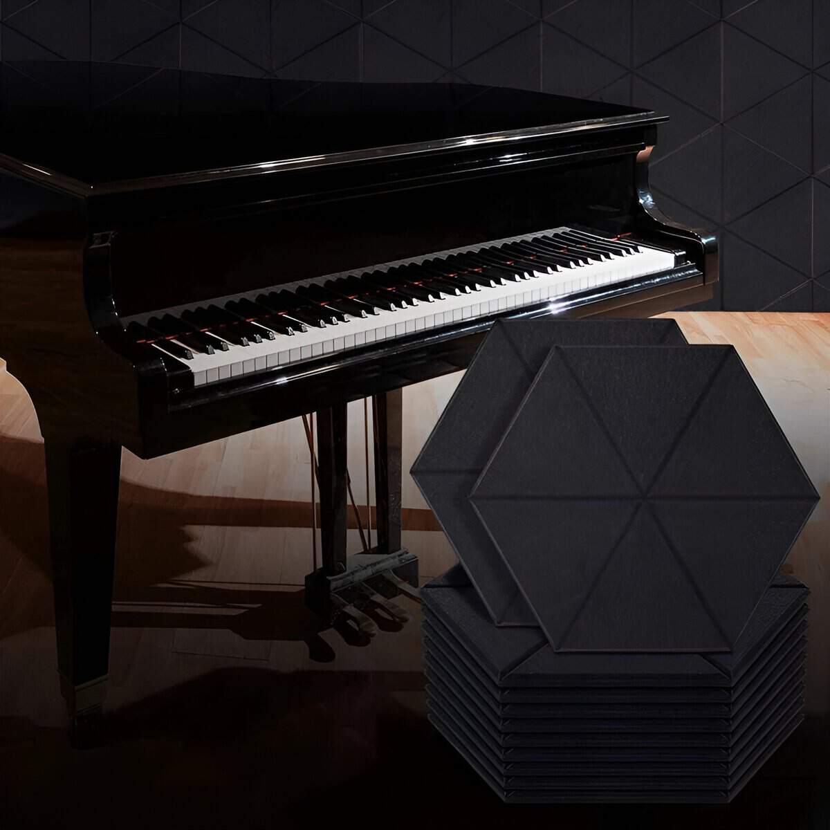 Mousse acoustique hexagonale pour chambre, 12 pièces, 17.5cm.