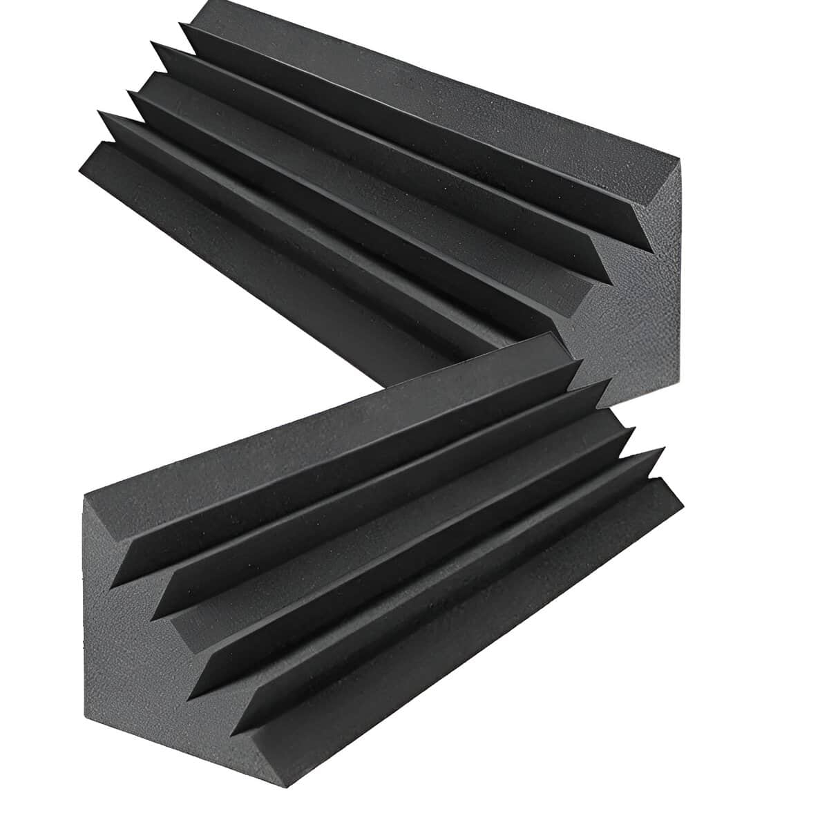 Mousse acoustique escalier noir, 8 pièces, 12x12x48cm.