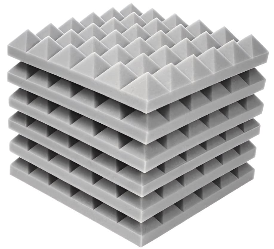 mousse acoustique pyramidale gris