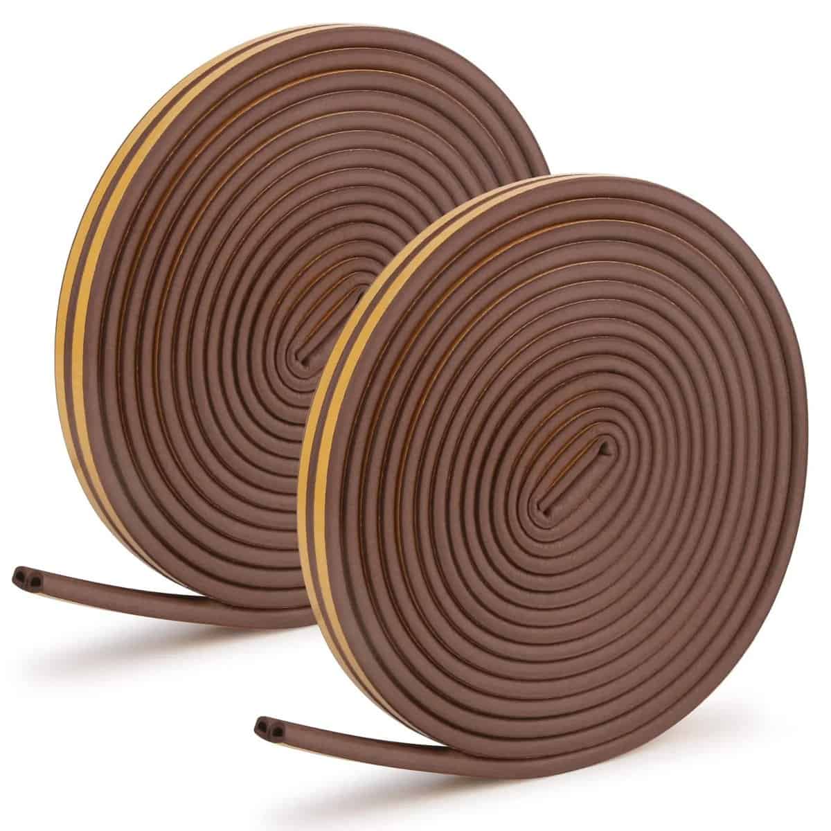 Mousse acoustique fenêtre 10 mètres, ruban isolant brun avec adhésif.