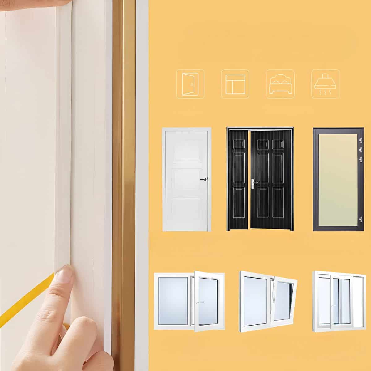 Mousse acoustique fenêtre, 1 ruban 10 mètres, isolation sonore pour vitres et portes.