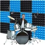 Mousse acoustique bleue et noire - 1 pièce - 30x30x5cm