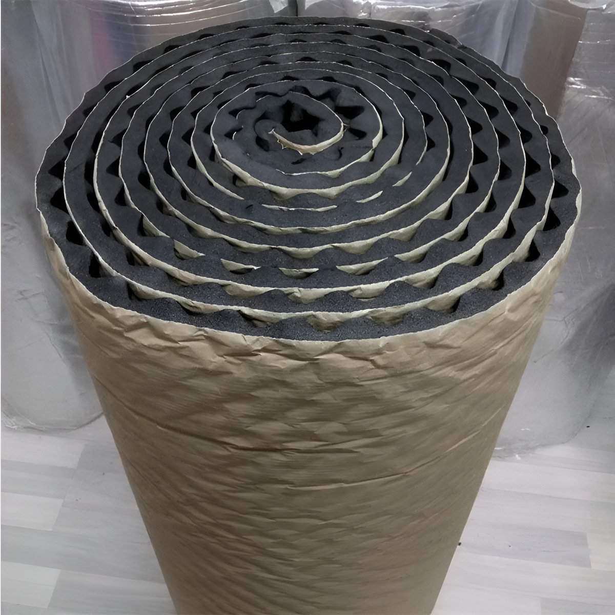 Mousse acoustique rouleau 50x50x2cm, isolation sonore, rouleau noir.