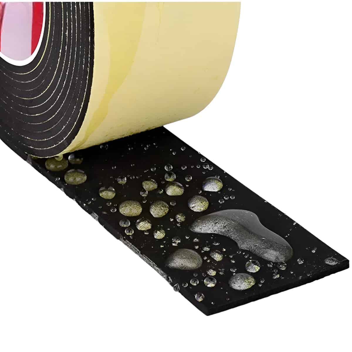 Mousse acoustique fine, 5M x 10mm x 3mm, étanche et adhésive.